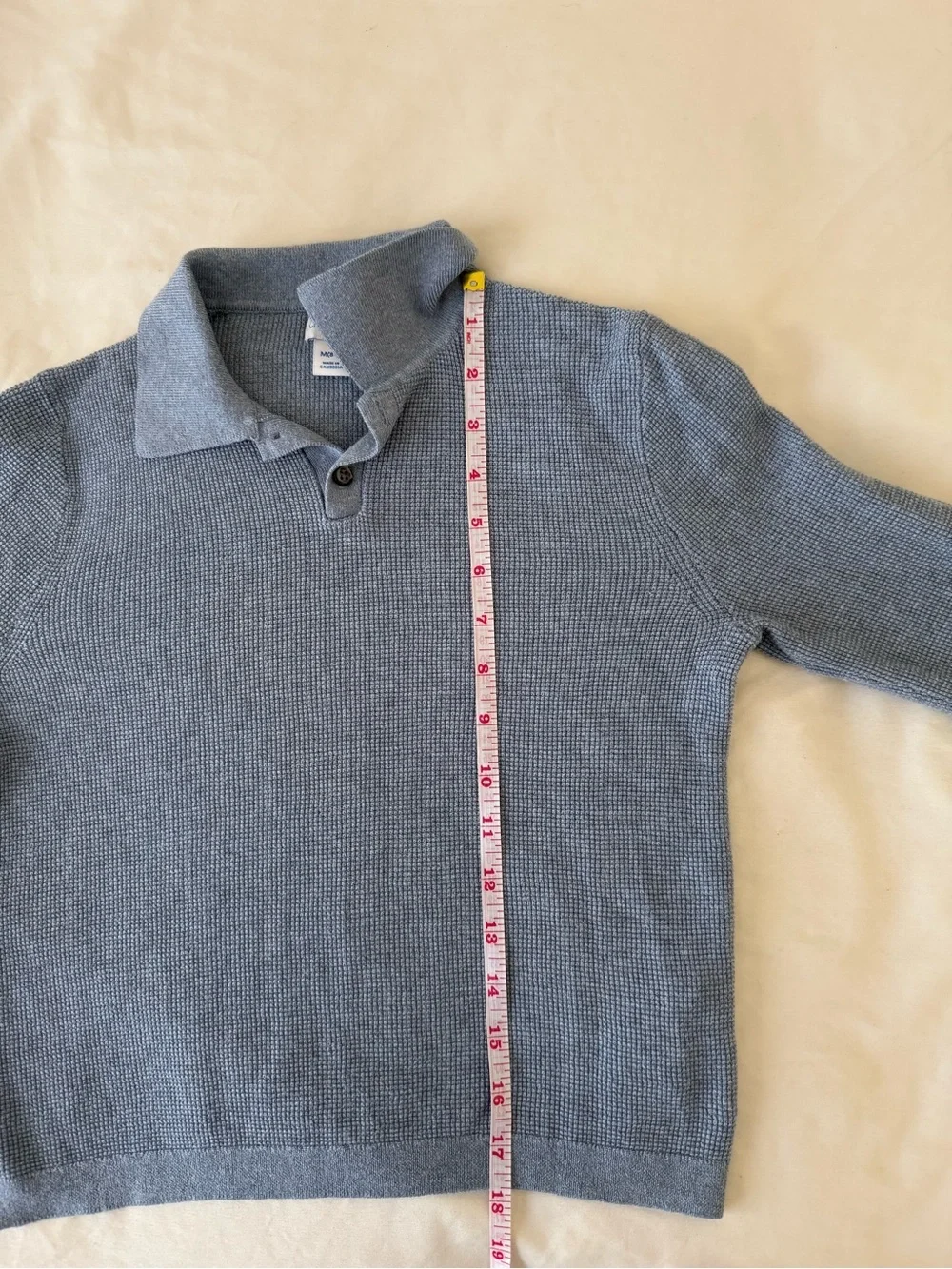 Crewcuts Boys' long-sleeve waffle-stitch sweater-polo // M (8-9) 100% cotton